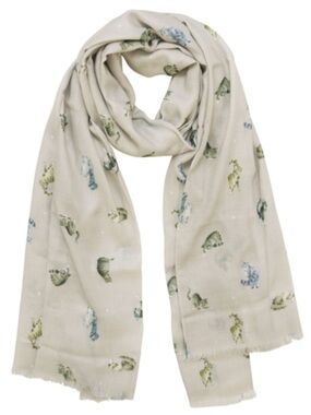 Wrendale Designs Glamour Puss Cats Polka Dot Gray Multi Scarf Wrap Shawl Size OS
